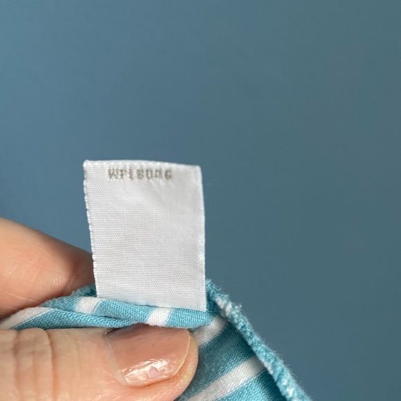 Charter Club Striped V-neck Top O-Ring Blue White Stretchy Size XL EUC - Picture 10 of 10